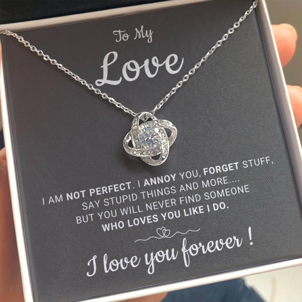 Gift For Her - I Will Love You Forever - Love Knot Necklace