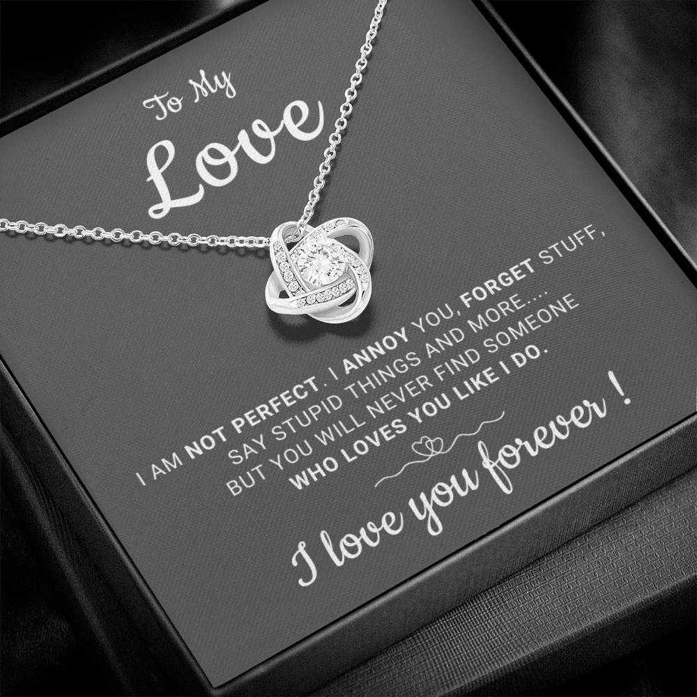 Gift For Her - I Will Love You Forever - Love Knot Necklace