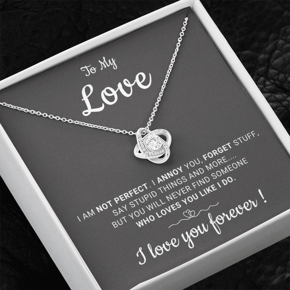 Gift For Her - I Will Love You Forever - Love Knot Necklace