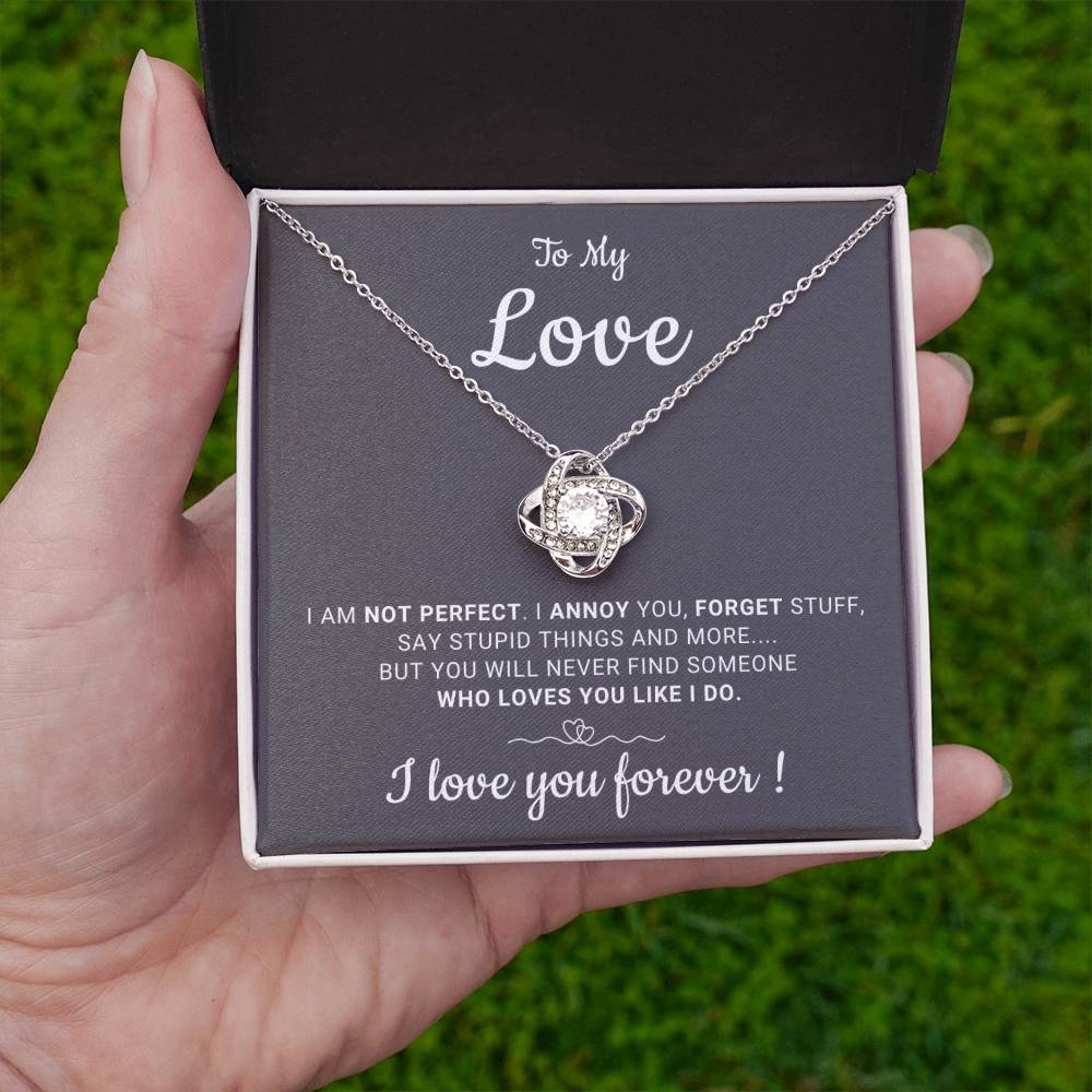 Gift For Her - I Will Love You Forever - Love Knot Necklace