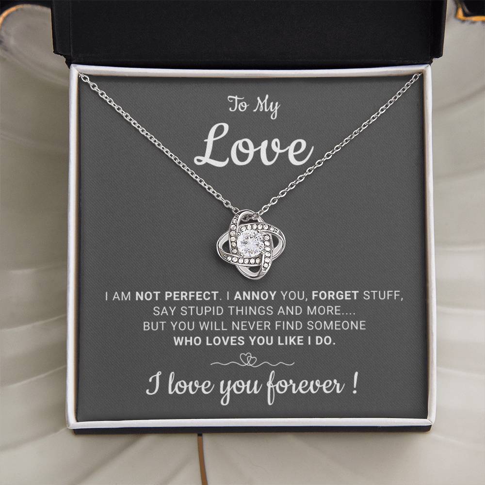 Gift For Her - I Will Love You Forever - Love Knot Necklace