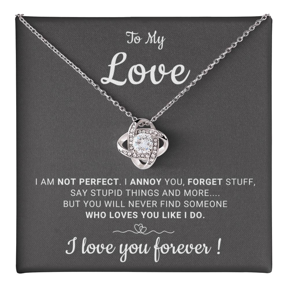 Gift For Her - I Will Love You Forever - Love Knot Necklace