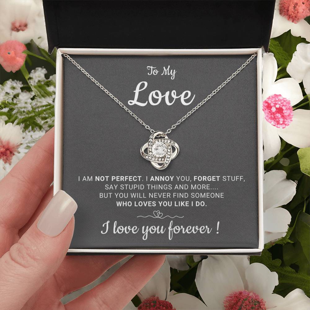 Gift For Her - I Will Love You Forever - Love Knot Necklace