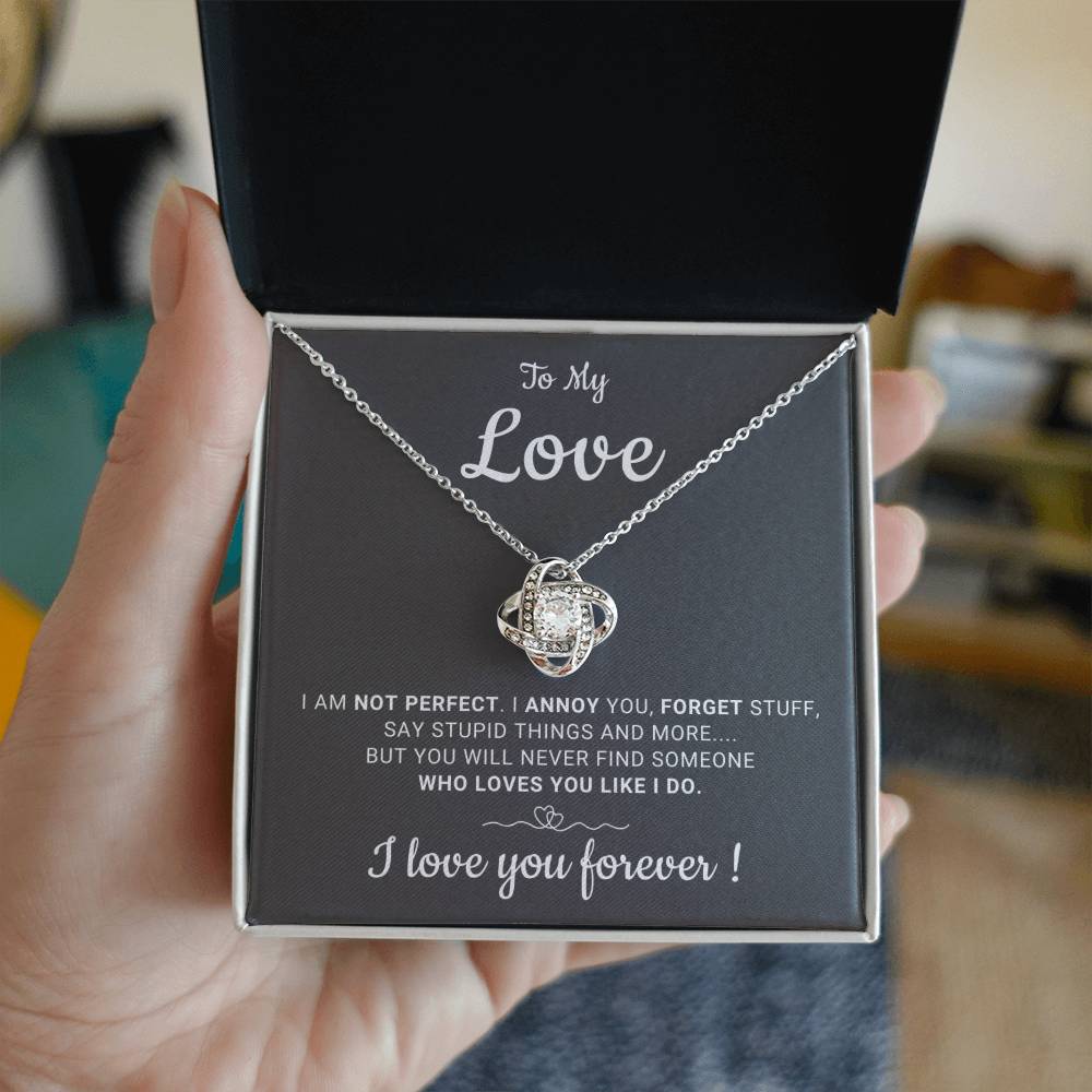 Gift For Her - I Will Love You Forever - Love Knot Necklace