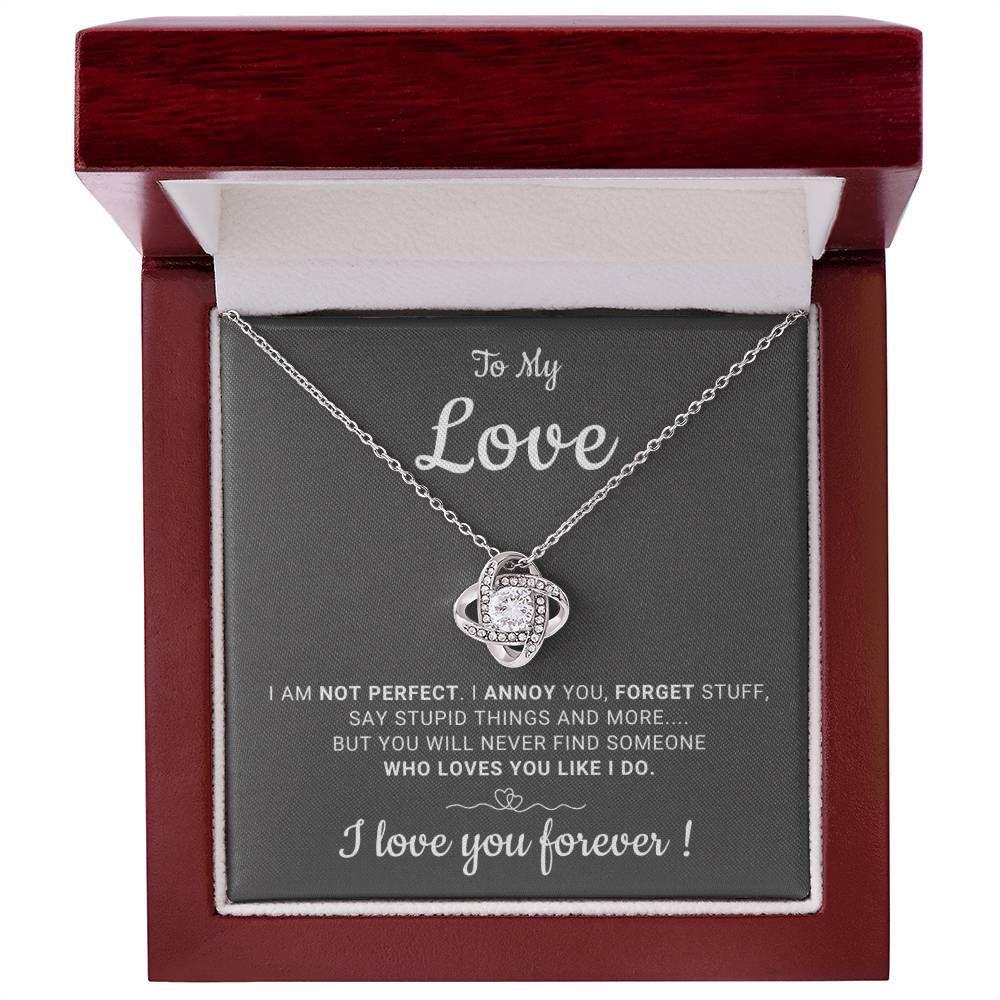 Gift For Her - I Will Love You Forever - Love Knot Necklace