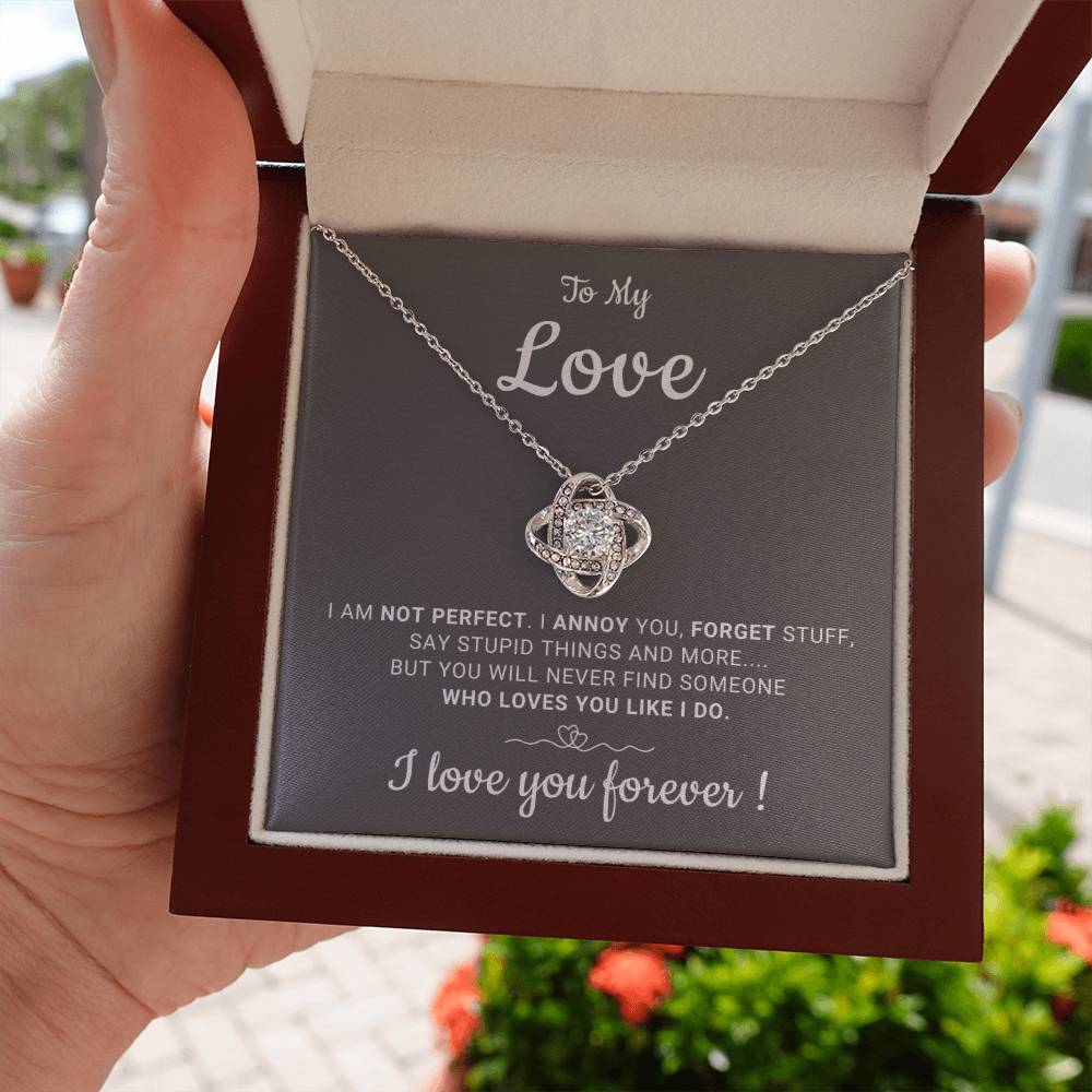 Gift For Her - I Will Love You Forever - Love Knot Necklace