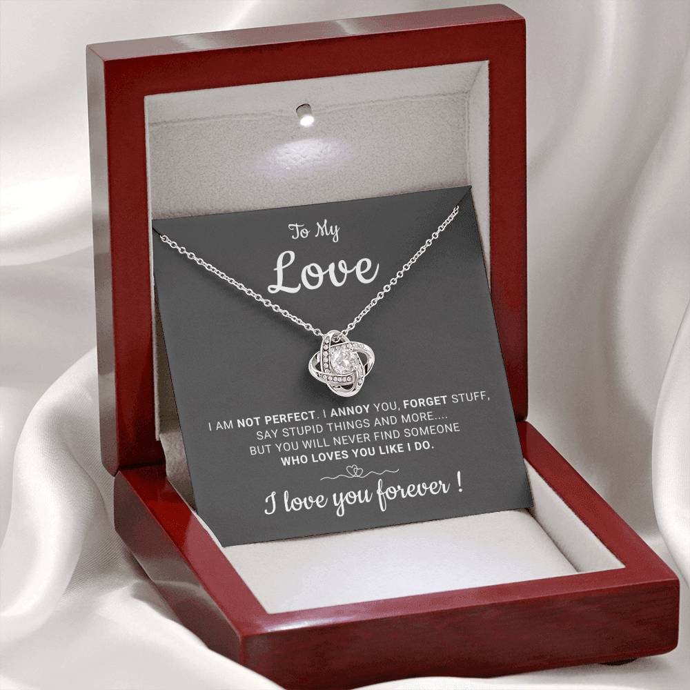 Gift For Her - I Will Love You Forever - Love Knot Necklace