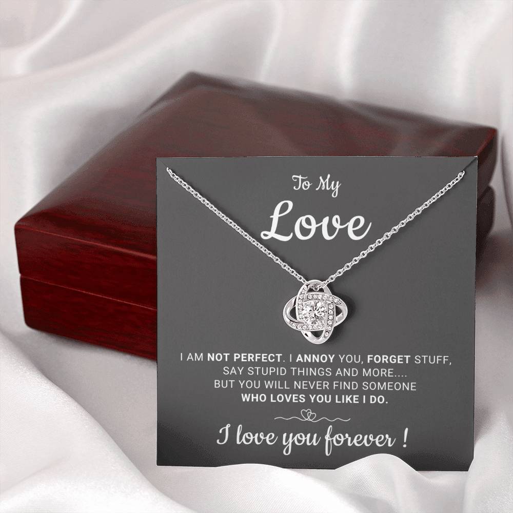 Gift For Her - I Will Love You Forever - Love Knot Necklace