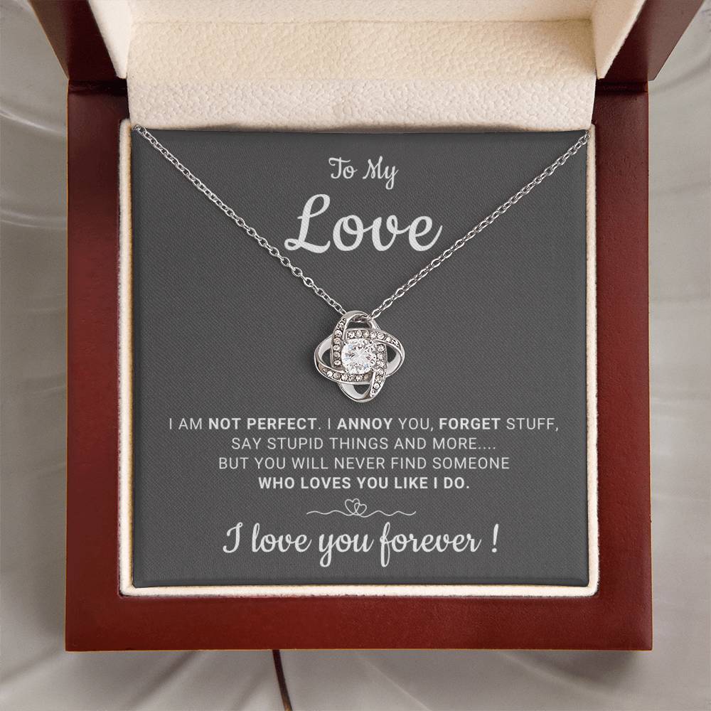 Gift For Her - I Will Love You Forever - Love Knot Necklace