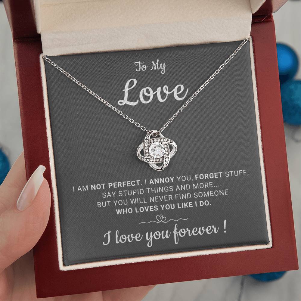 Gift For Her - I Will Love You Forever - Love Knot Necklace