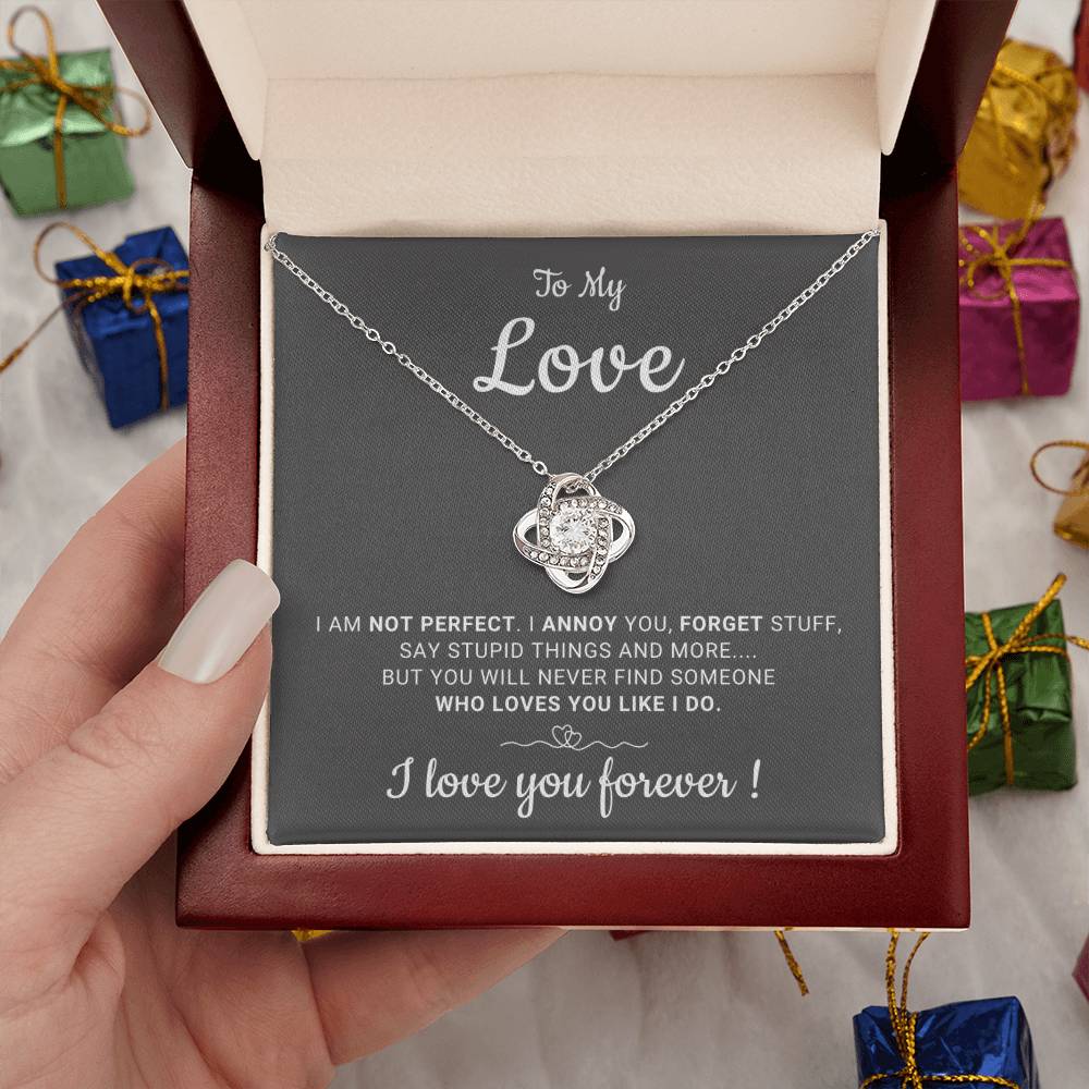 Gift For Her - I Will Love You Forever - Love Knot Necklace